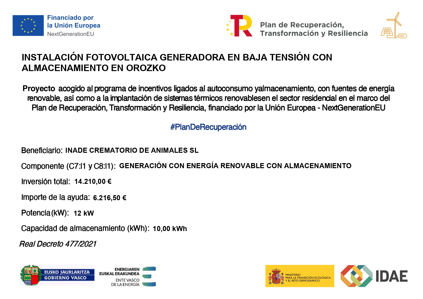 Tanatori de Mascotes - Placas Solares